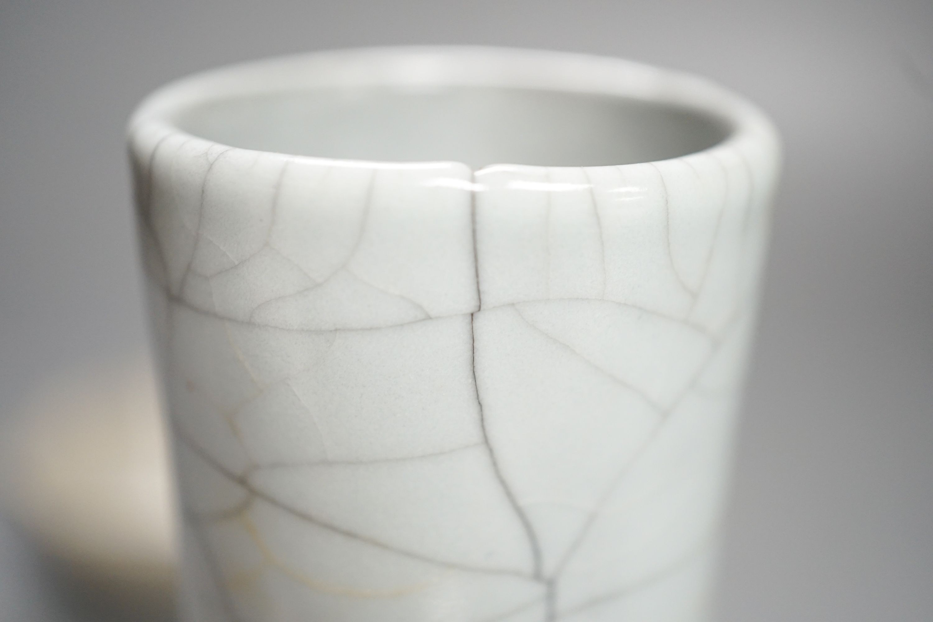 A Chinese crackleglaze vase and a similar cup 17cm